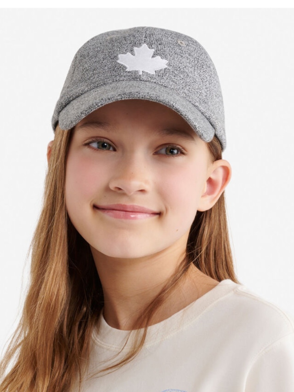 Roots Heather Grey Cap with White Maple Emblem